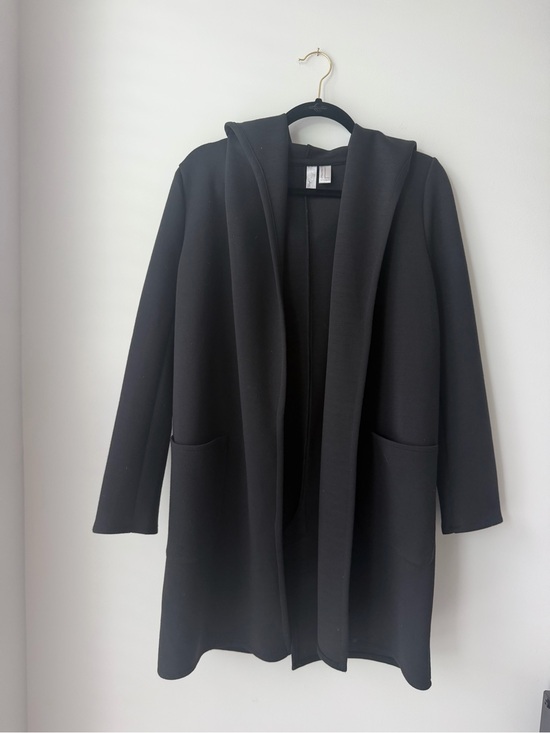Forever 21 Jackets & Blazers - Forever 21 Black Hooded Open-Front Coatigan